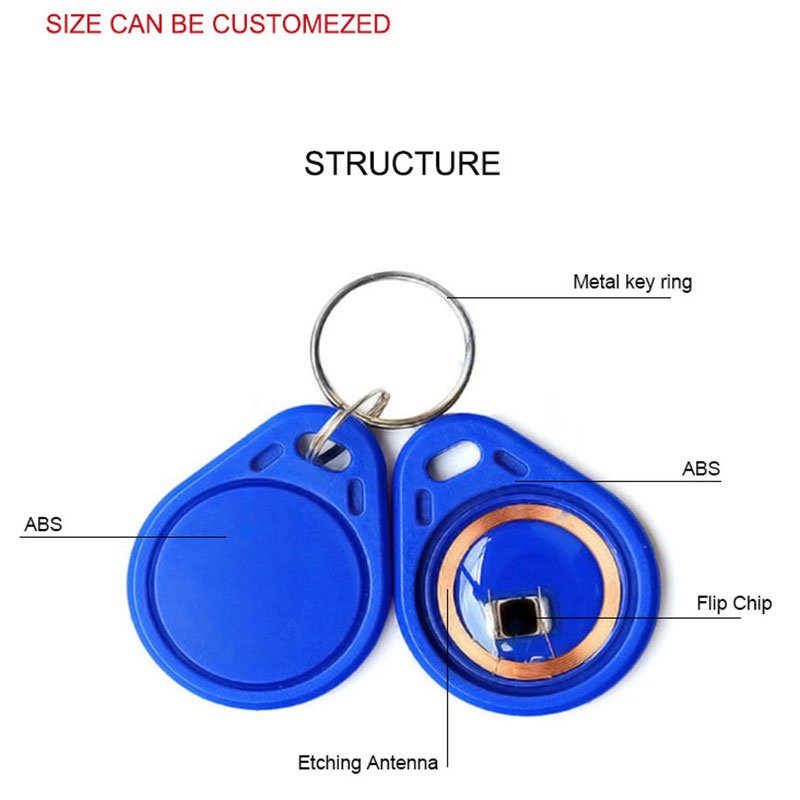 Wholesale RFID Keyfob Waterproof 125KHz Plastic ABS Access Control NFC RFID Key Tag Keychain
