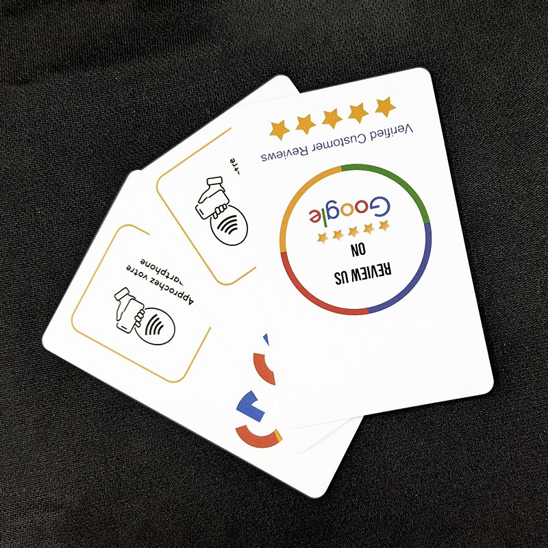 Programmable logo custom contactless business nfc chip rfid carte google review nfc card