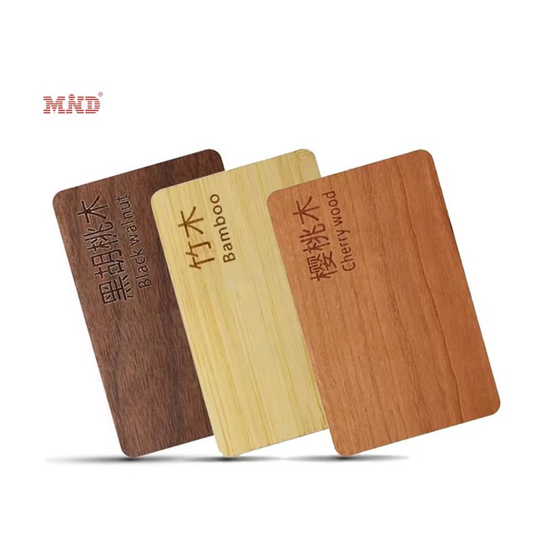 Custom luxury printing Eco-friendly Custom Logo Shape And Sized Wood NFC Card Tag For Hotel Key System