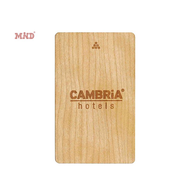 Custom luxury printing Eco-friendly Custom Logo Shape And Sized Wood NFC Card Tag For Hotel Key System