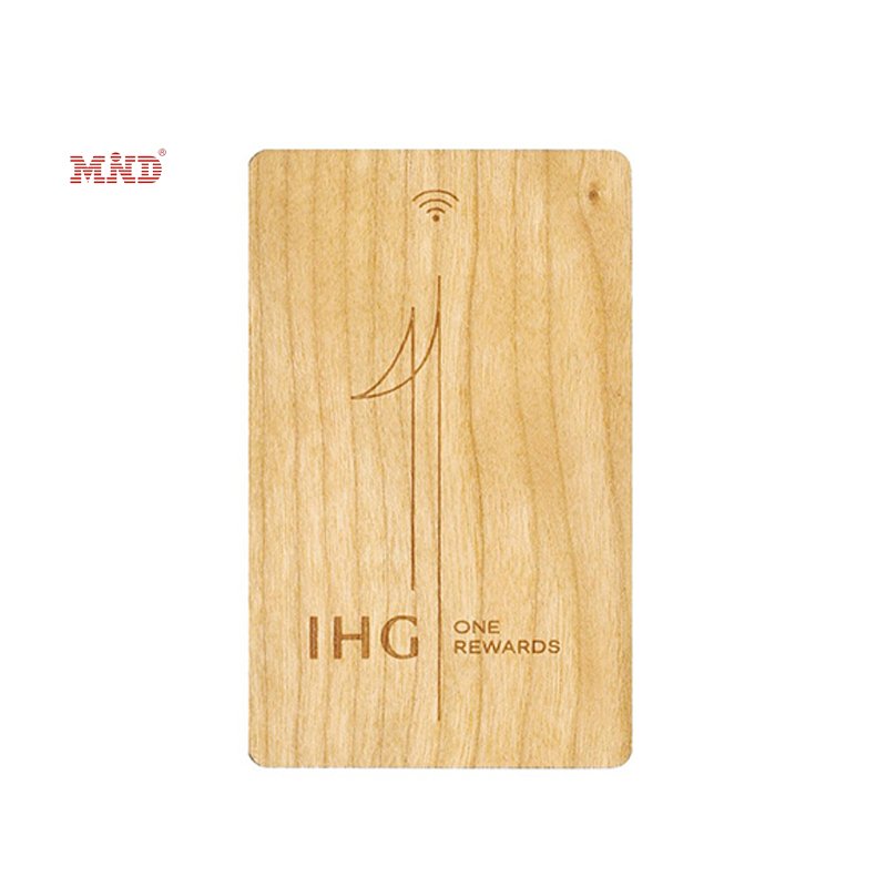 Custom luxury printing Eco-friendly Custom Logo Shape And Sized Wood NFC Card Tag For Hotel Key System