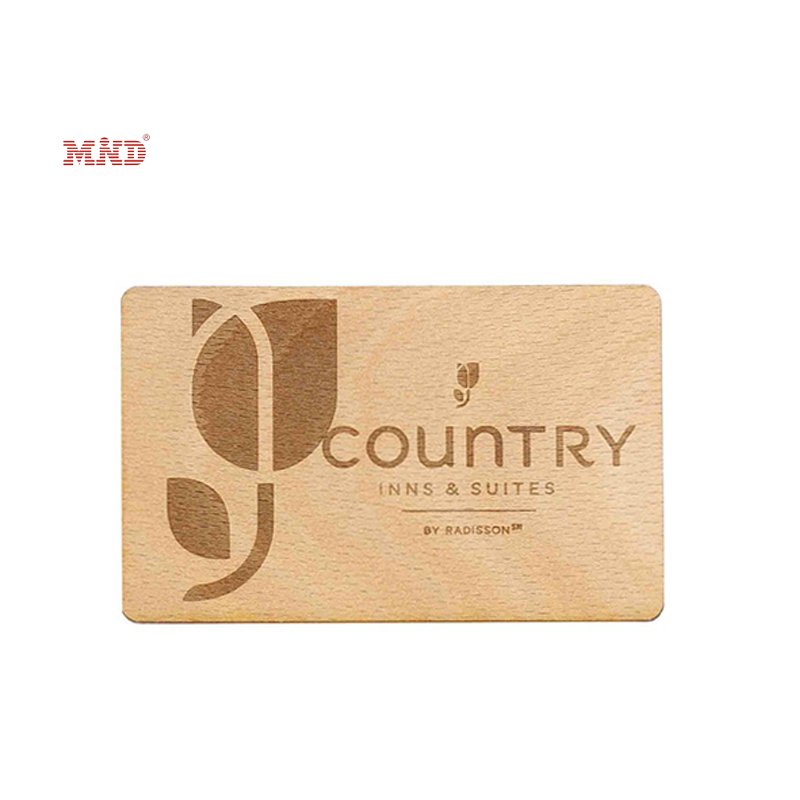 Custom luxury printing Eco-friendly Custom Logo Shape And Sized Wood NFC Card Tag For Hotel Key System