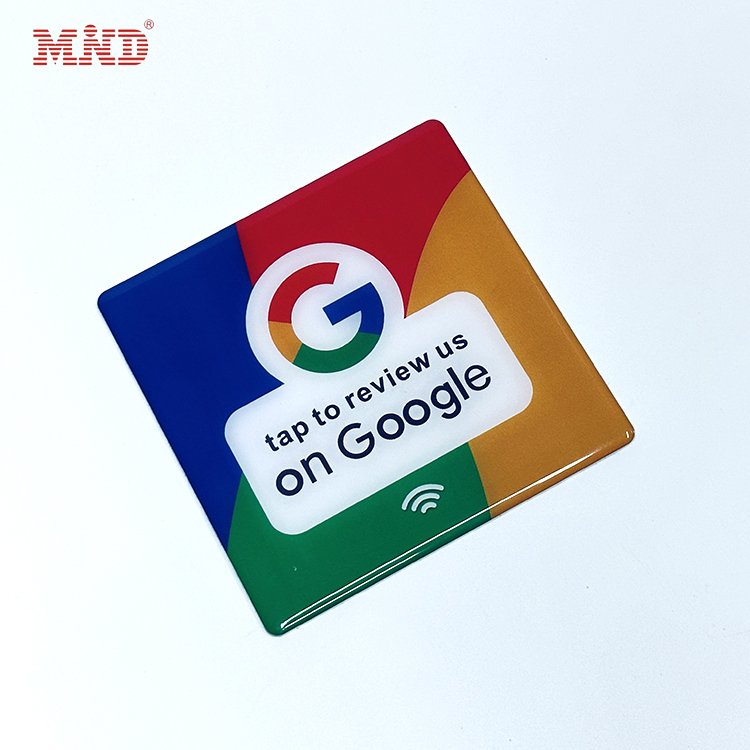 Free Samples Customized Size 13 56MHz NTAG 213 NTAG 215 NTAG 216 RFID google review nfc Sticker