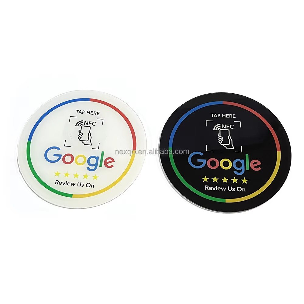 Custom PVC Google Review NFC Table Stand for Social Media