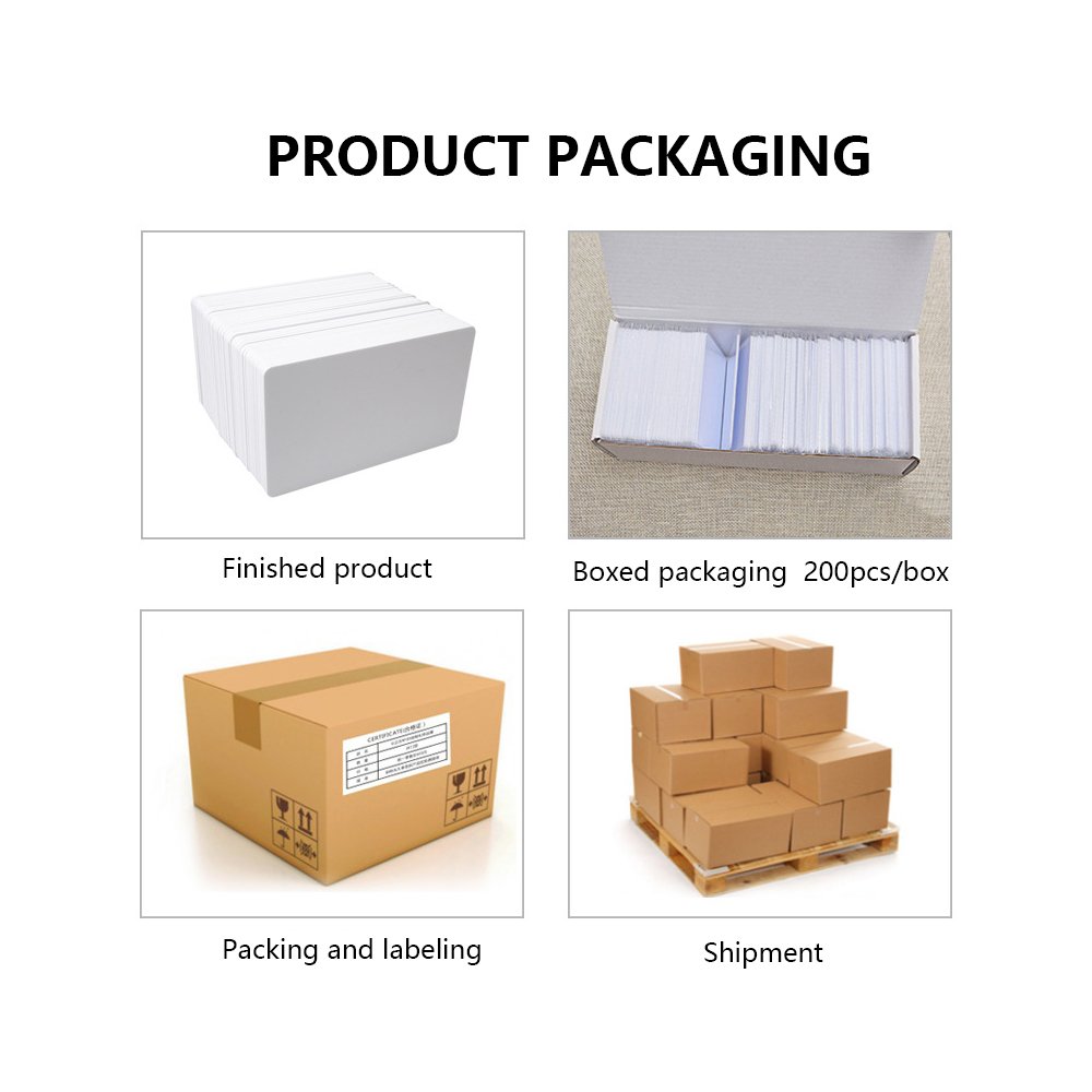 Custom Waterproof Factory IC access card PVC 13.56Mhz ISO 14443A smart IC card 125KHz rfid White Blank nfc keyfob products