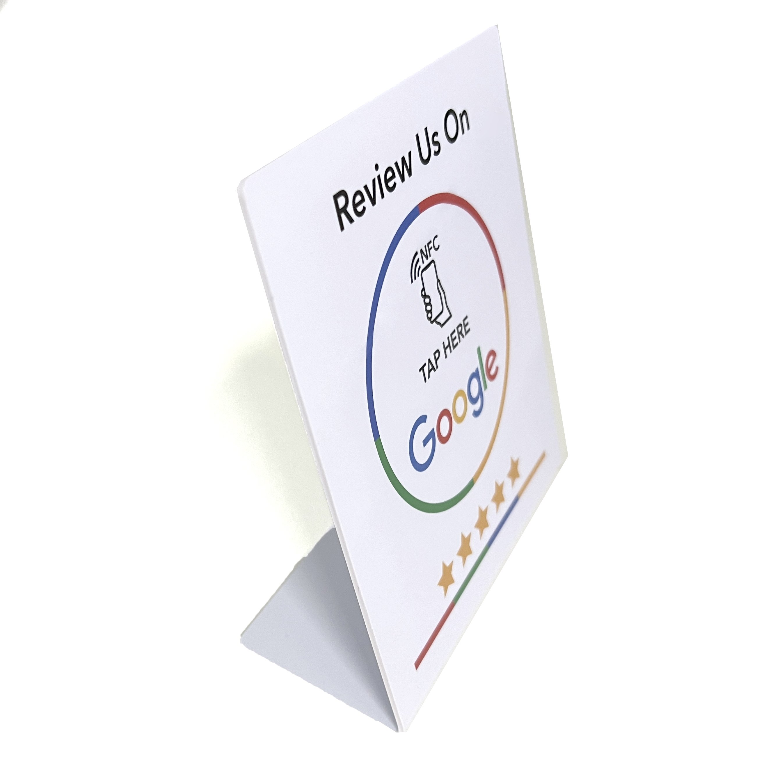 Custom Google review NFC table stand display qr code for restaurant menu Instagram Facebook Whatsapp Linkedin