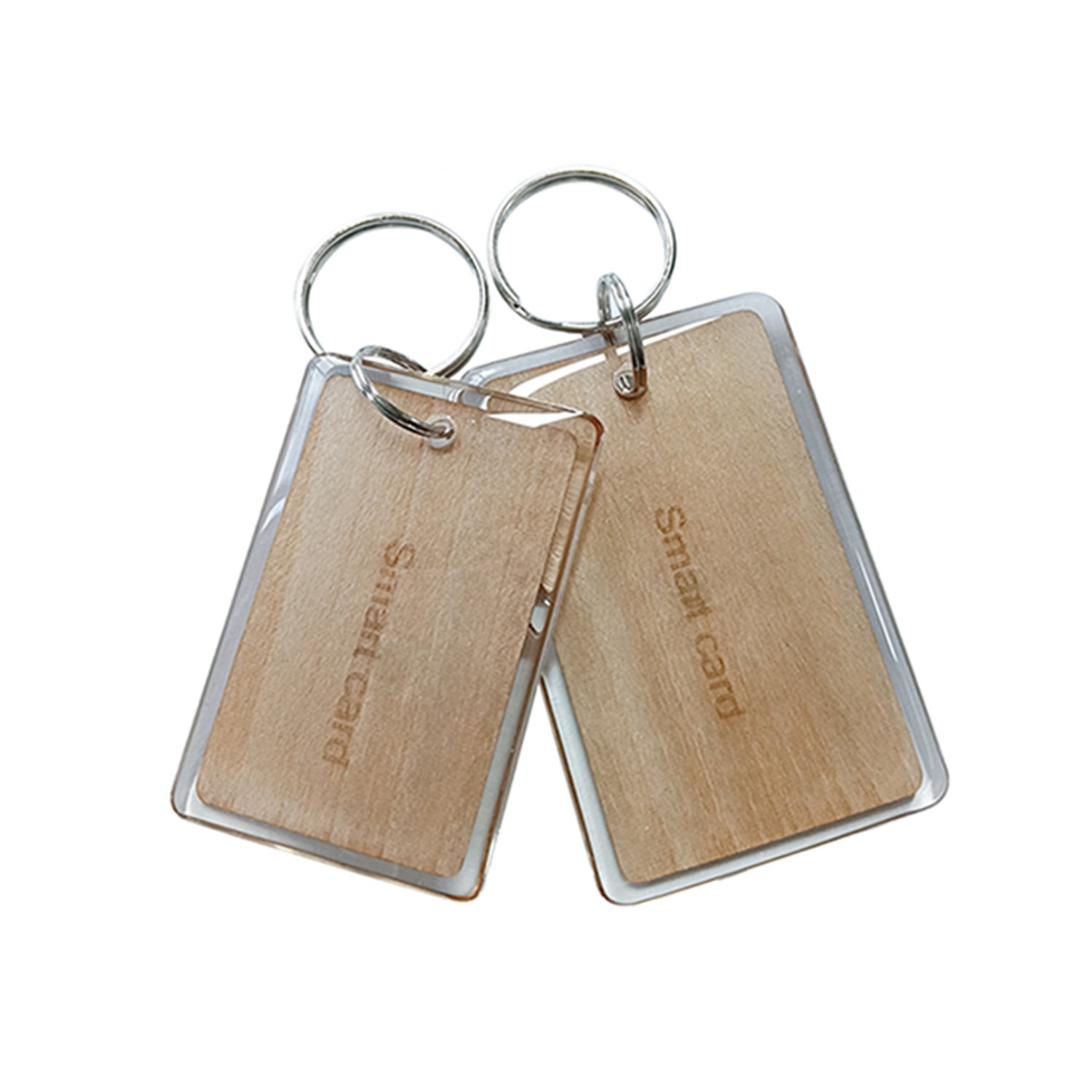Waterproof Custom RFID NFC Waterproof Wooden RFID Chip cards Epoxy Wood keyfob Keychain for access control