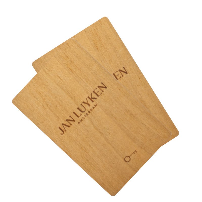 RFID wooden hotel key card laser engraved logo friendly material nfc rfid business card