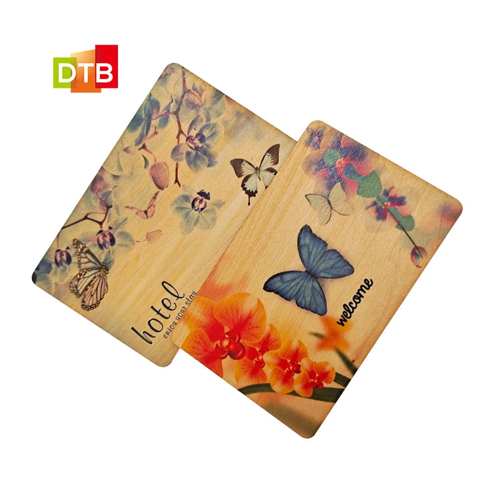 Custom RFID Bamboo/Wooden Smart Card For Hotel Key Access Control Nfc Bamboo/Wood Business Cards