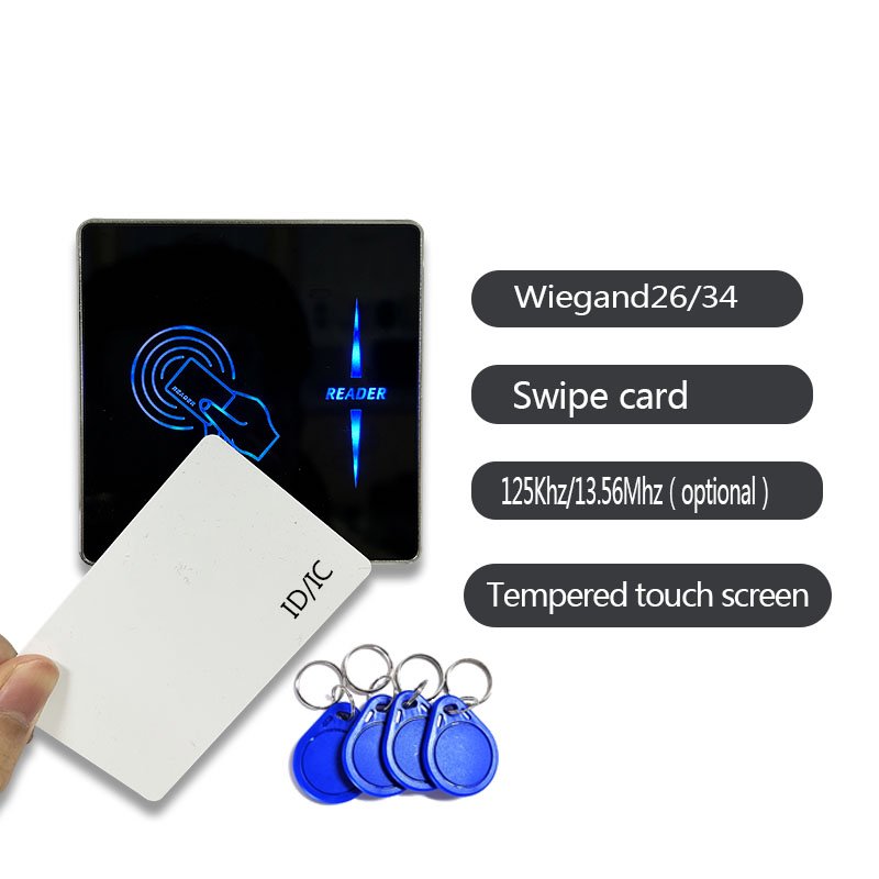Proximity NFC IC ID Support M1 Smart Card 125Khz or13.56Mhz Wiegand26 RFID Access Control Card Reader