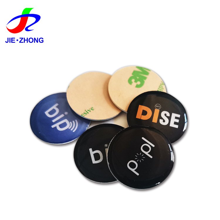 Customized 13.56mhz RFID Round Epoxy Tag NFC Smart Key Fob Epoxy Cards
