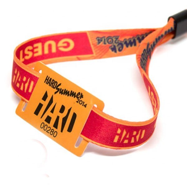 Adjustable woven band with rfid small card events activities smart wrist band