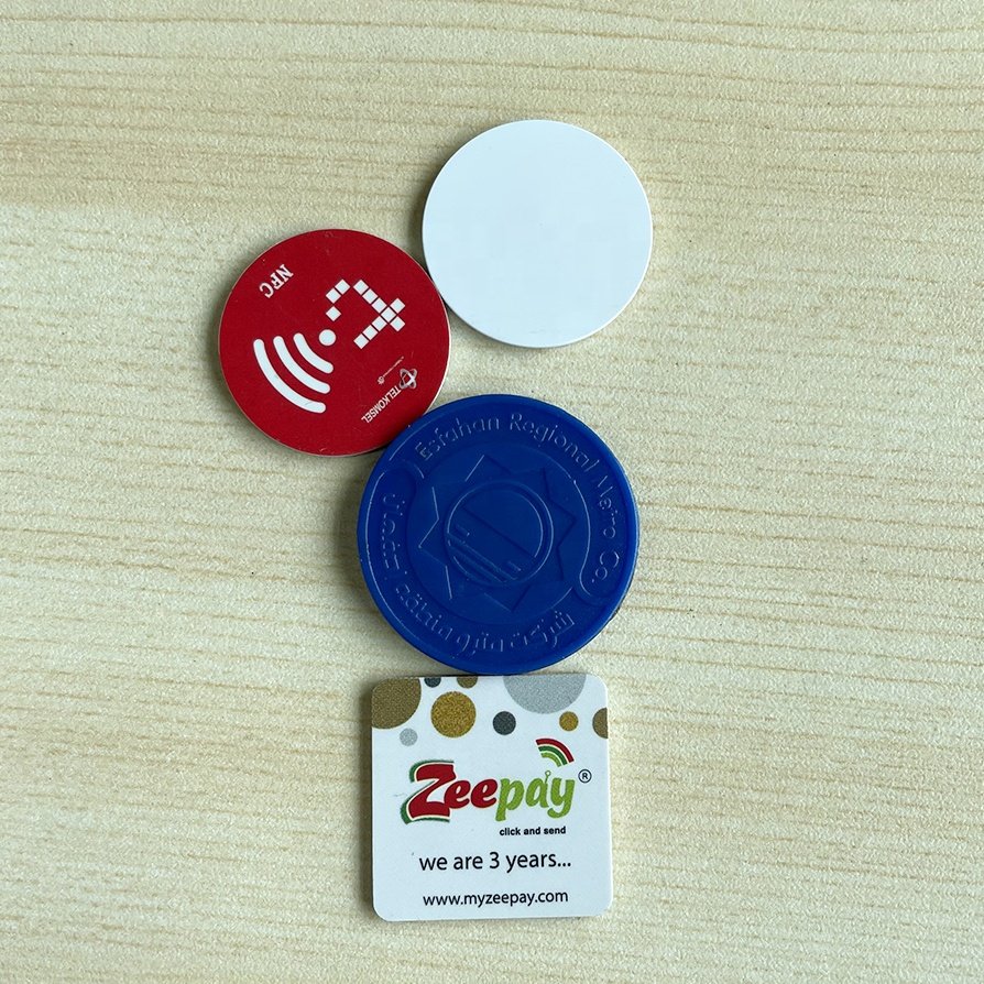 RFID 13.56Mhz 30mm 215chip nfc card tag blank coin RFID plastic pvc digital festival coin card