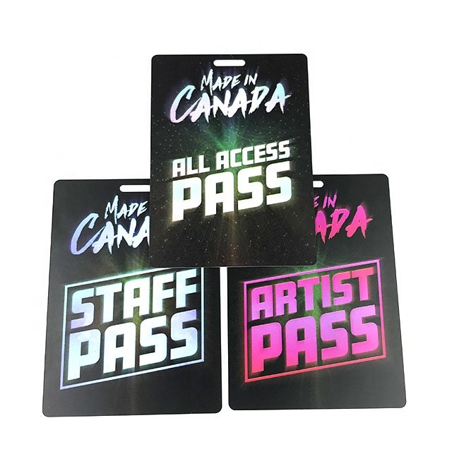 Punch Hole Event Badges Card Vip Pass Card Custom Design Lanyards PVC VIP Exhibition Event Pass for Concerts exhibitions hall