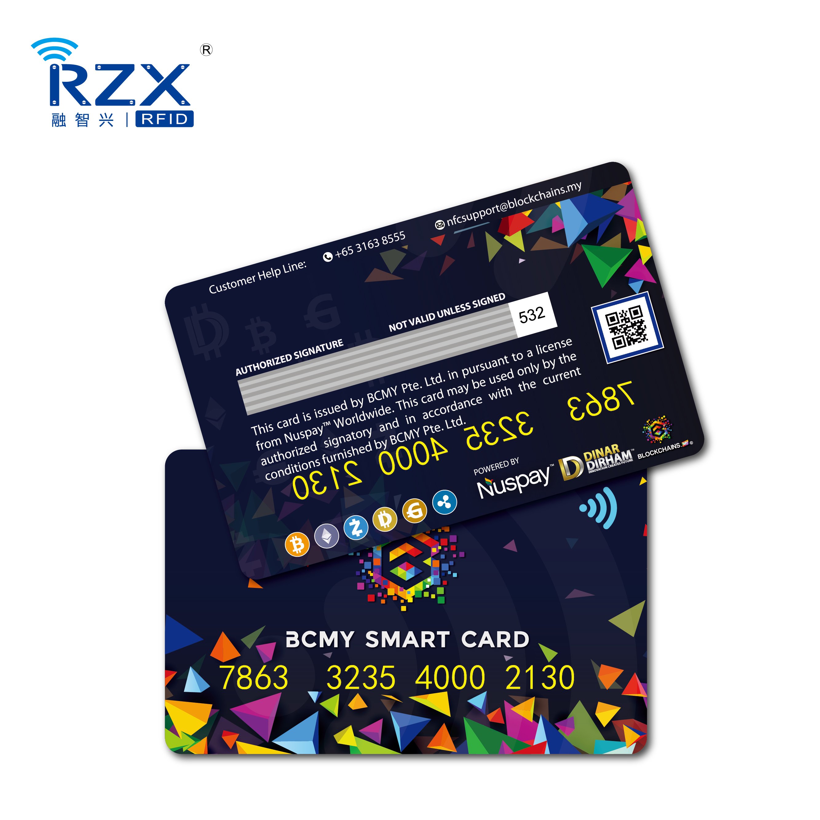 Custom Logo Printed QR Code NFC Smart PVC Card 13.56mhz Plastic for Business Card/ Social Media Card