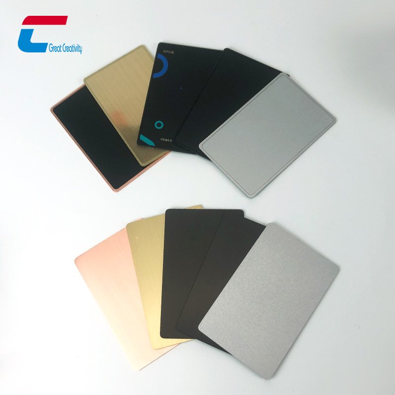 Luxury customized chip hidden stainless steel Nfc card Ntag213 215 216 black golden silver nfc metal card with metal frame