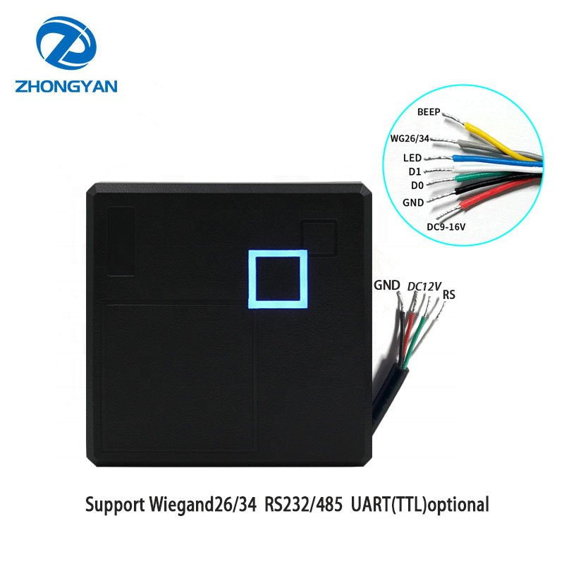 Contactless Card Reader IP68 Waterproof Wiegand 26 13.56mhz Support Mifare IC 15693 NFC Access Control Card Reader