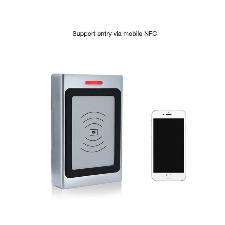 Metal waterproof outdoor RFID IC card 13.56Mhz Wiegand standalone access control NFC reader