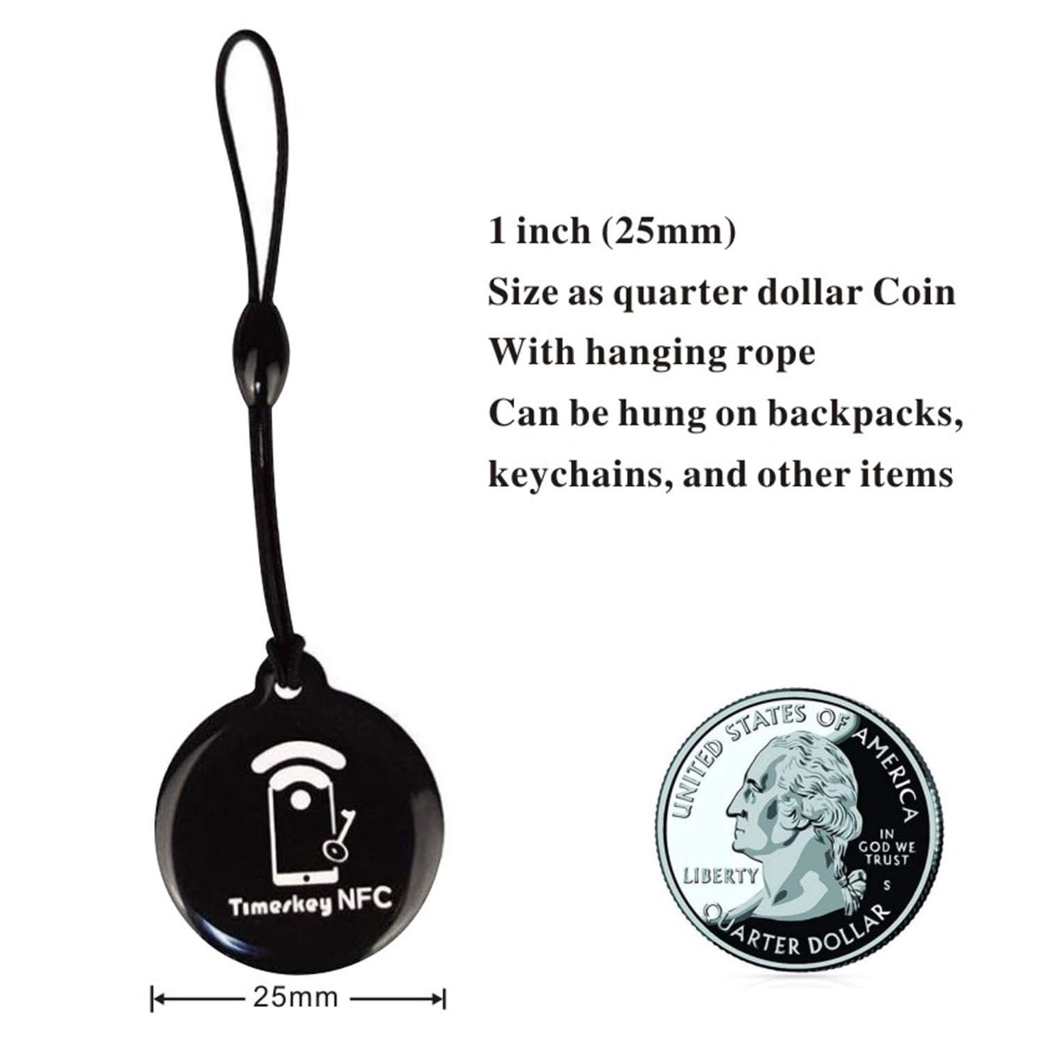 NFC Keychain Keyfob Tag 13.56MHz Blank UID Programmable Compatible with TagMo Amiibo All NFC Enabled Access Control RFID Card