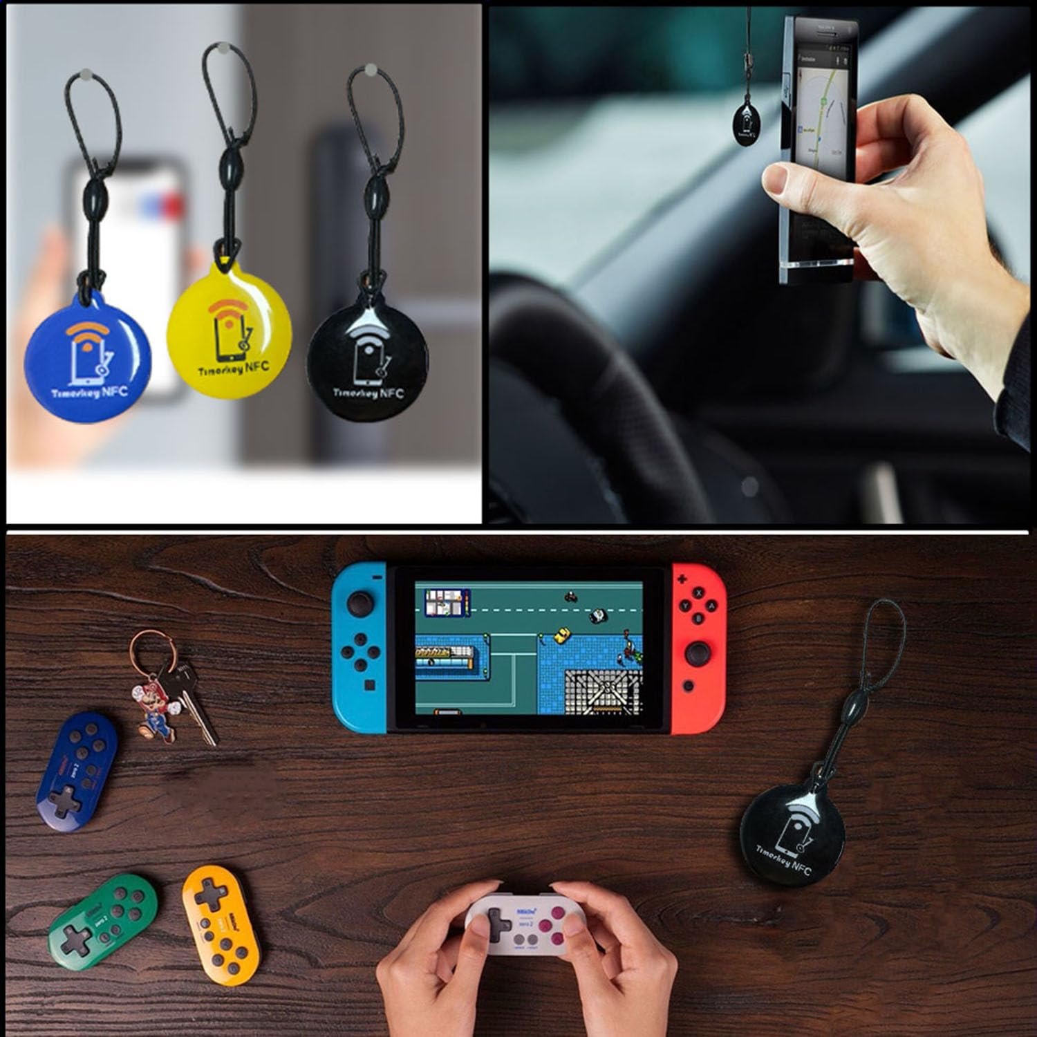 NFC Keychain Keyfob Tag 13.56MHz Blank UID Programmable Compatible with TagMo Amiibo All NFC Enabled Access Control RFID Card
