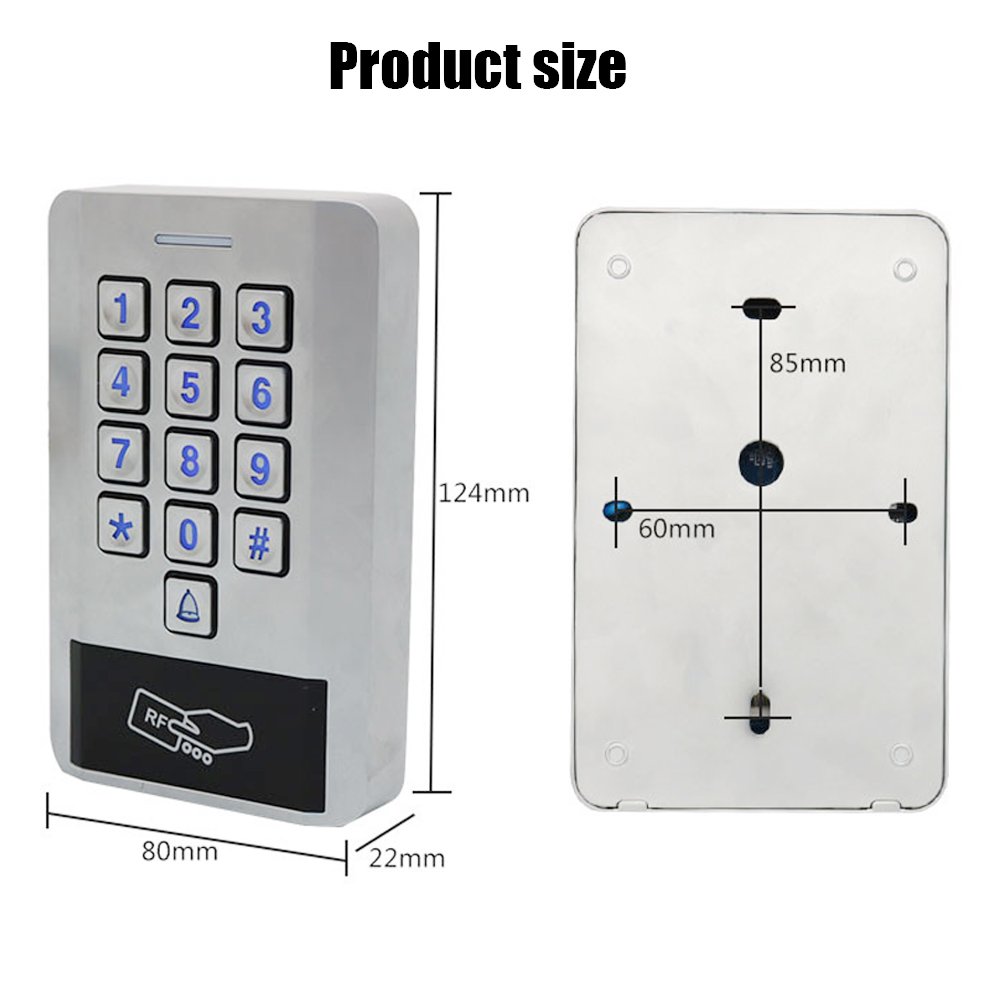 125KHZ RFID Password Keypad Access Control Backlight Waterproof IP68 Metal Door Standalone Access Control 6000 user WG 26 input