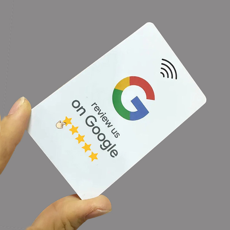 Fashionable Business Card Tap To Nfc Review Rfid Social Media Card 213 215 216 Pvc Google Review Card nfc stand custom