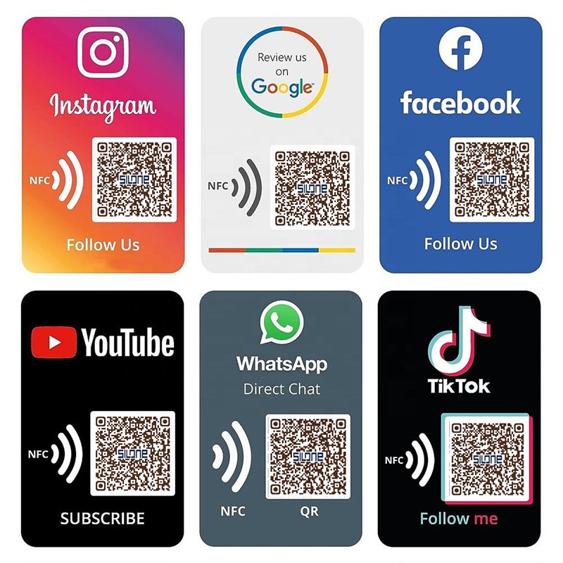 SIlone Customized Printing NFC Google Review card Rfid Smart Metal Business PVC Id card Google Play Gift card
