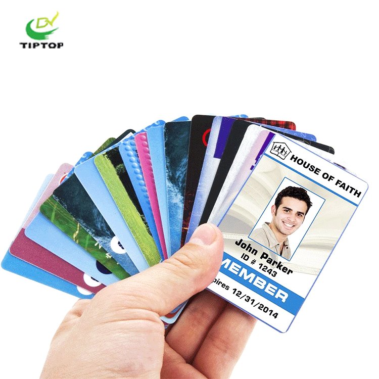 Tiptop Custom color smart business card rfid inkjet pvc white card printer nfc card with chip
