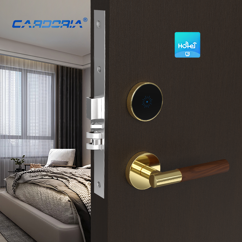Zinc alloy split pattern design hotel door access control electronic lock m1 card rfid hotel door lock system split