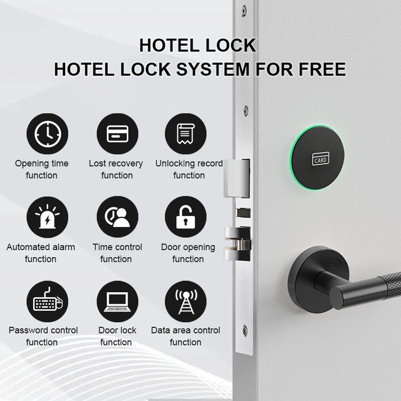 Zinc alloy split pattern design hotel door access control electronic lock m1 card rfid hotel door lock system split