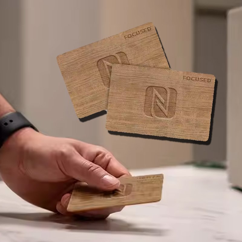 Hot Sale Eco-friendly Laser Engraved wooden key cards hotel nfc blank 13.56mhz Smart invitation business gift RFID nfc wood card
