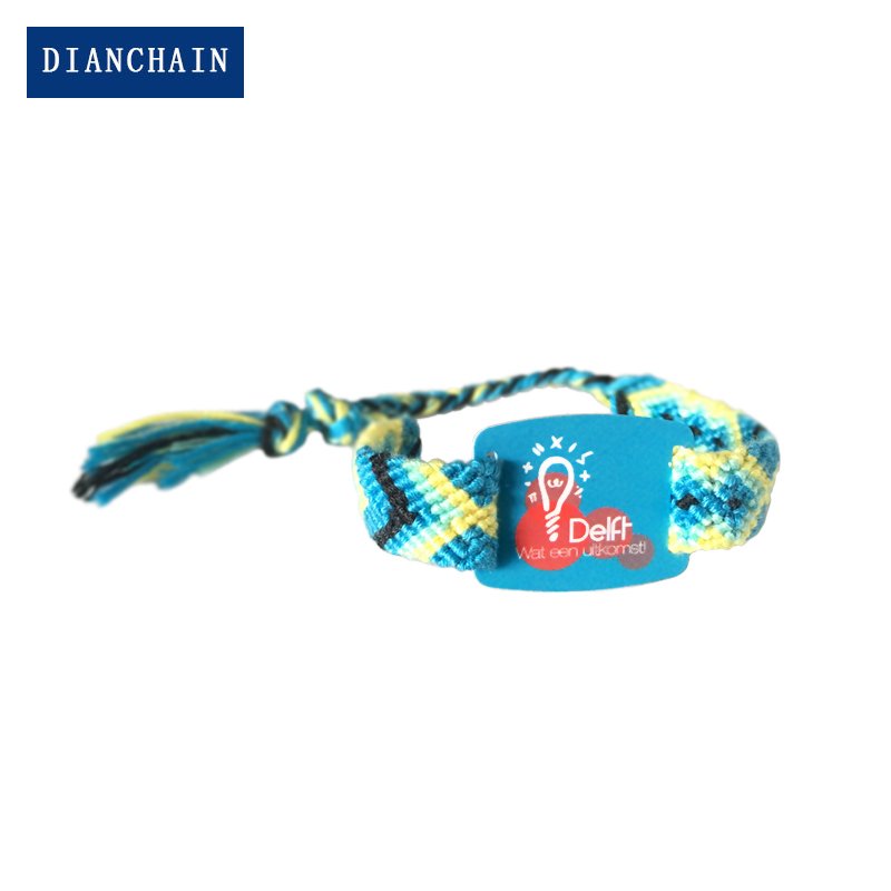 Hand Woven Wrist Strap Printable Access Card RFID Bracelet NFC Label