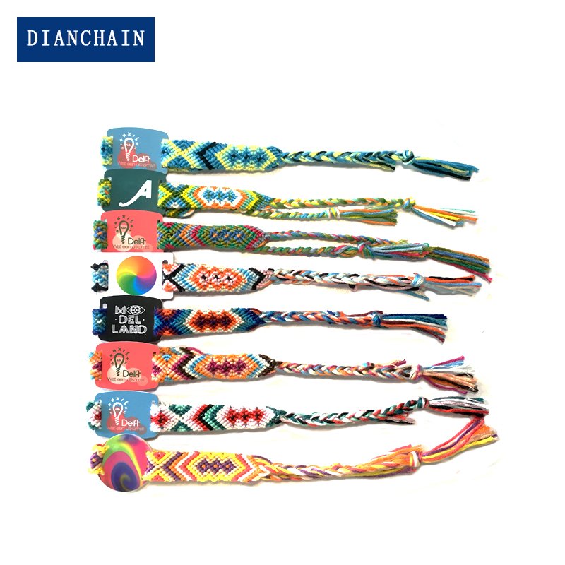 Hand Woven Wrist Strap Printable Access Card RFID Bracelet NFC Label