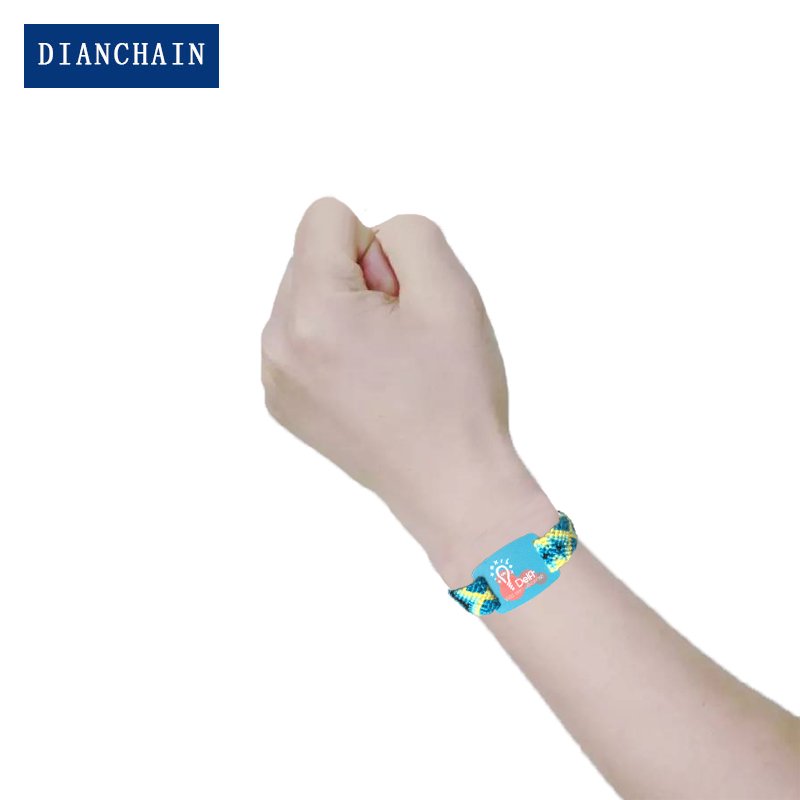 Hand Woven Wrist Strap Printable Access Card RFID Bracelet NFC Label