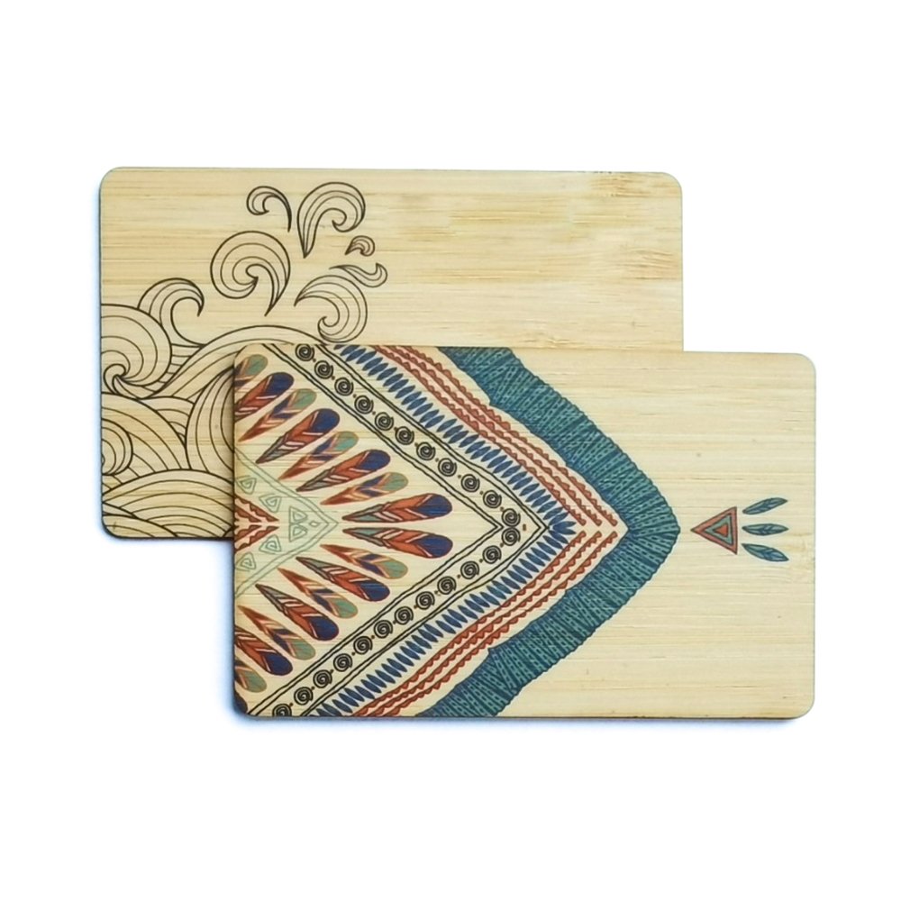Christmas Gift Card Eco friendly Wooden Card Custom Color Printing 13.56Mhz Blank wood RFID NFC card