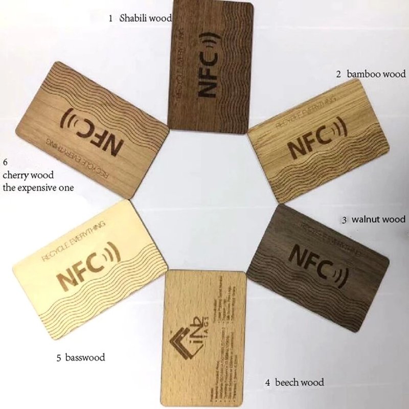 Free Sample 13.56mhz Bamboo wooden NFC Card Eco-friendly NFC wooden card for hotel key card