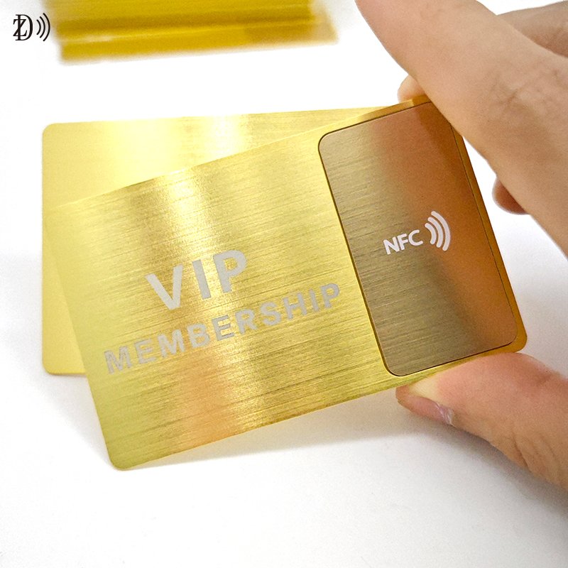 Brushed Gold RFID Card 13.56MHz Hotel Access Control Printing NFC RFID Metal Card