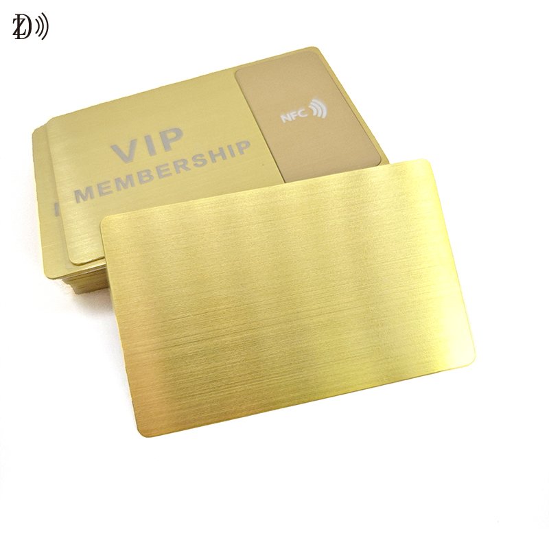 Brushed Gold RFID Card 13.56MHz Hotel Access Control Printing NFC RFID Metal Card