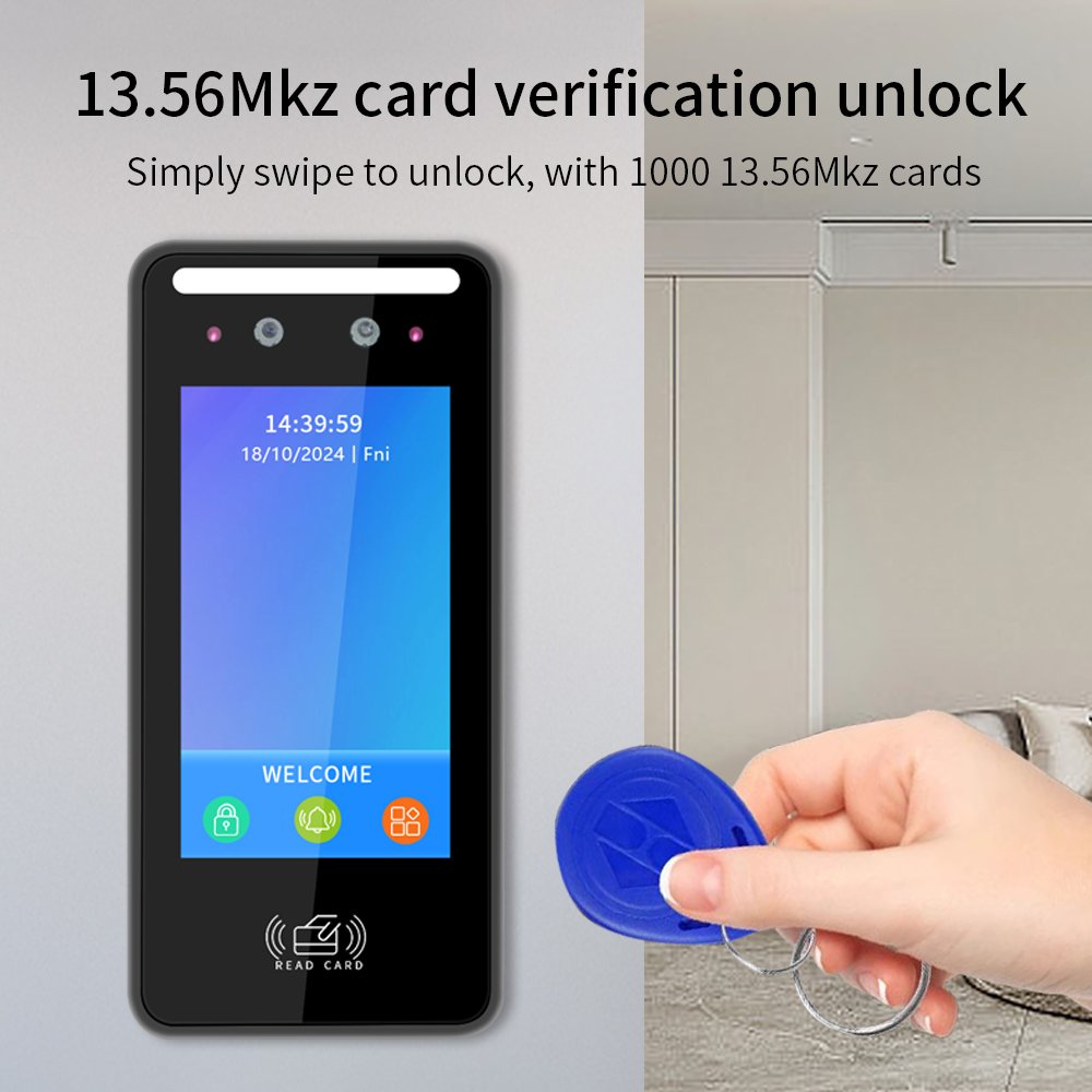 Face Recognition Attendance Biometric Access Control Rfid card time clock time attendance 4.5inch screen touch