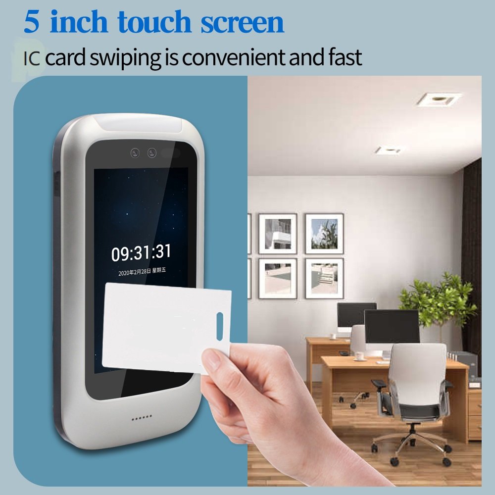Access control 5 Inch WiFi TCP IP Face Recognition Touch Screen Attendance Device 13.56Mhz IC Card Readers with 3000 Users