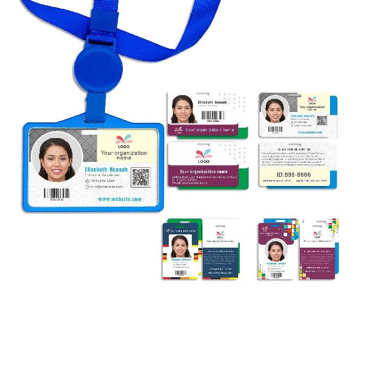 Customize RFID Identification Card NFC Smart Staff Employee Event Id Badge Card with Lanyard & Holder NFC Keychain RFID Keyfob