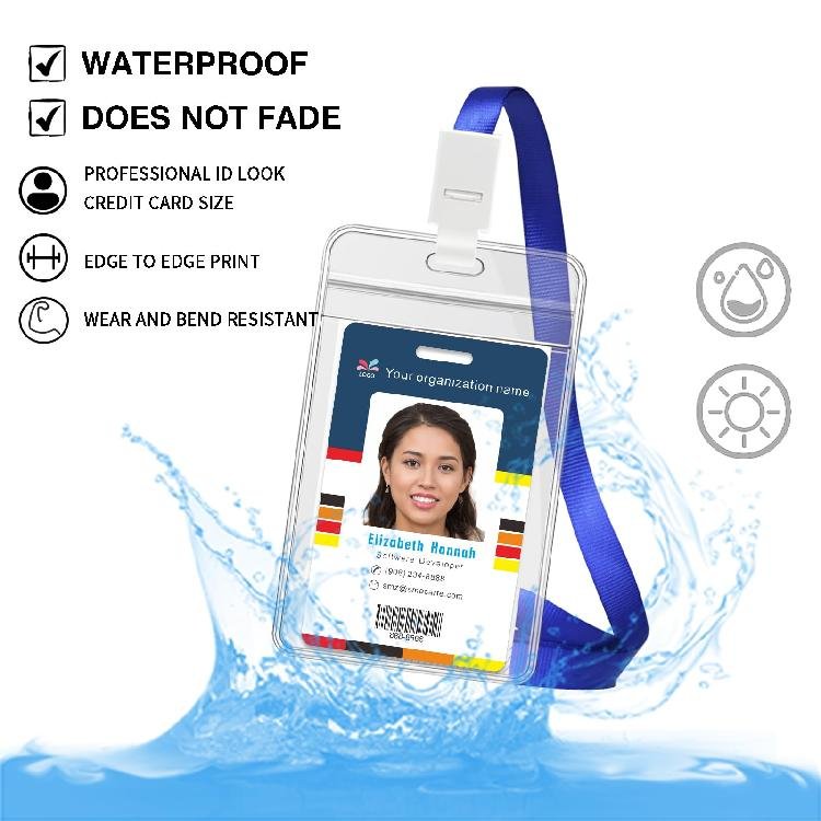 Customize RFID Identification Card NFC Smart Staff Employee Event Id Badge Card with Lanyard & Holder NFC Keychain RFID Keyfob