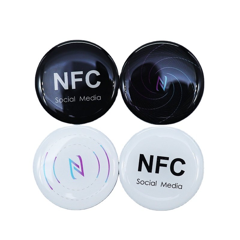 New design Individual Packaging NFC phone stickers Social rfid sticker anti-metal nfc tag epoxy