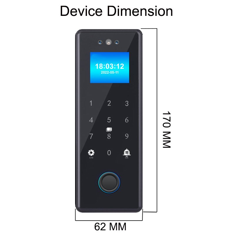 Standalone Bluetooth Multi-Bio Biometric Fingerprint Facial Recognition Access Control Device with Card Password APP