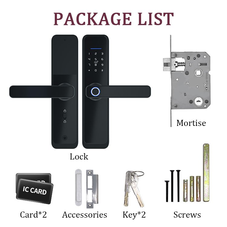 Cerradura Inteligente Electronic Biometric Access Tuya APP Remote Control Smart Fingerprint Wifi Door Lock For Wooden Doors