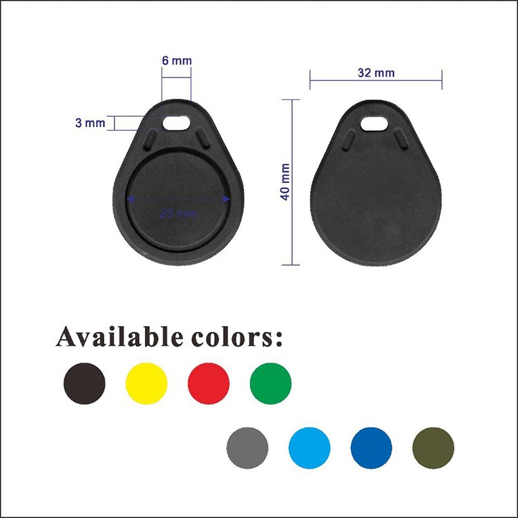 cheap normal TK49 125Khz RFID Keychain Writable EM ID T5577 Hotel Keyfobs round Card access control RFID Tag Mifare