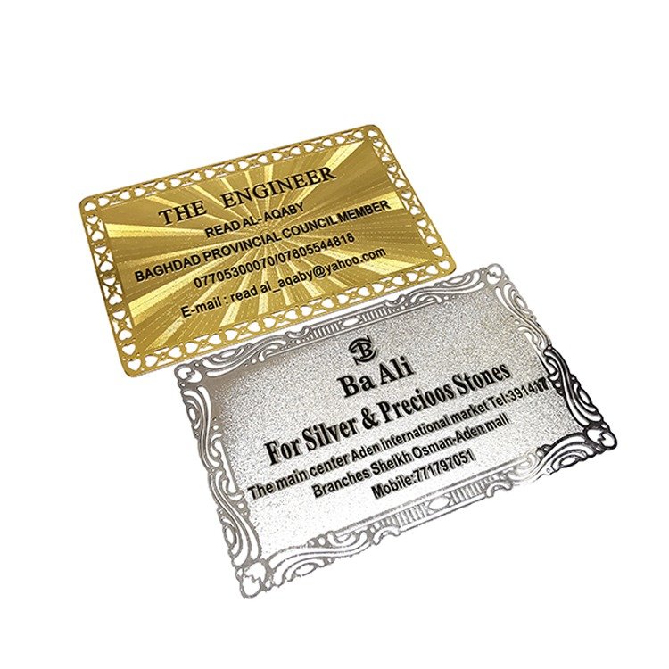 Custom Gold Business Card Cheap Laser Cut Stainless Steel Access Control Cards