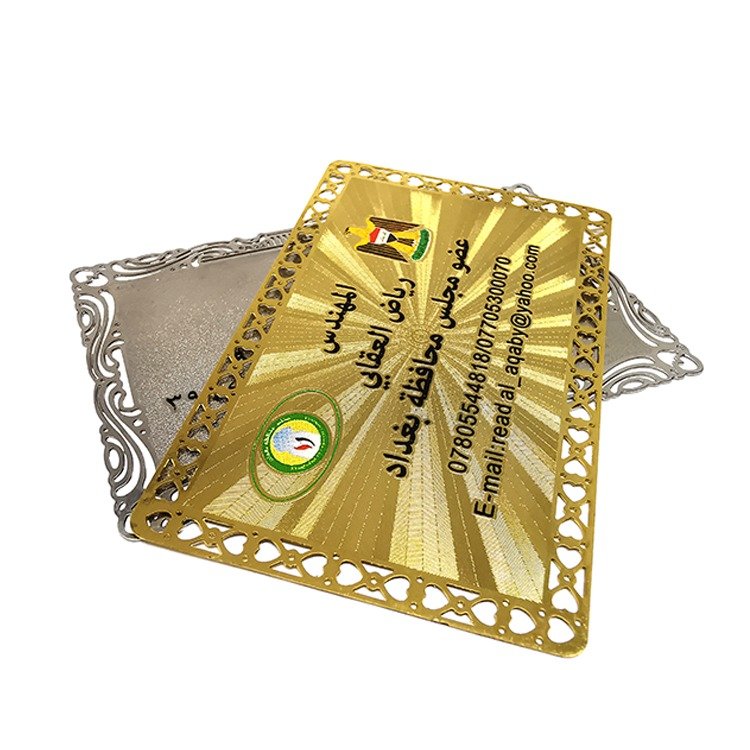 Custom Gold Business Card Cheap Laser Cut Stainless Steel Access Control Cards