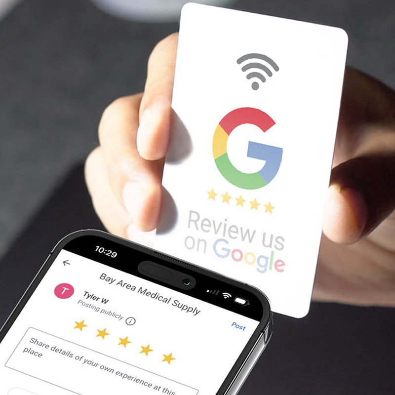 Adequate Stock Custom Acrylic 213 215 216 NFC Card Programmable Google Review Card