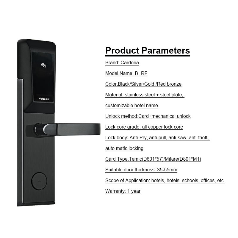 low price High quality Security Electronic Card Key Smart Hotel Door Lock With RFID Management Software System